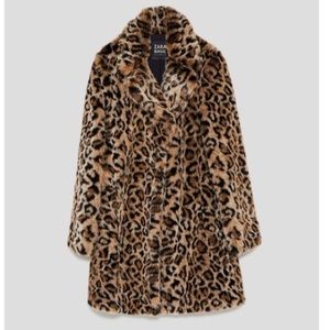 Zara Faux fur leopard coat